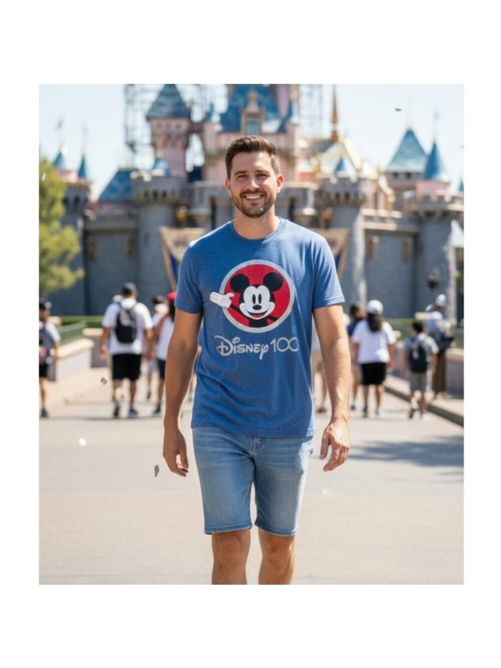 Disney Mickey Mouse 100th Anniversary Shirt Men L 100 Years Wonder Blue Heather